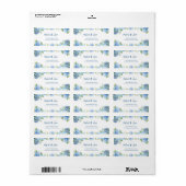 Elegant Blue Floral Wedding  Etiket (Full Sheet)