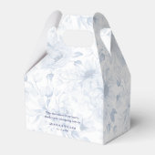 Elegant Blue Floral Wedding Favor Box Bedankdoosjes (Achterkant)