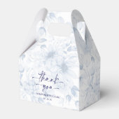 Elegant Blue Floral Wedding Favor Box Bedankdoosjes (Voorkant Zijde)