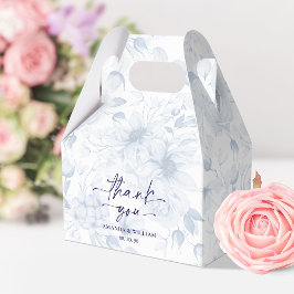 Elegant Blue Floral Wedding Favor Box Bedankdoosjes