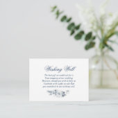 Elegant Blue Floral Wedding Good Informatiekaartje (Staand voorkant)