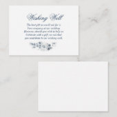 Elegant Blue Floral Wedding Good Informatiekaartje (Voorkant / Achterkant)