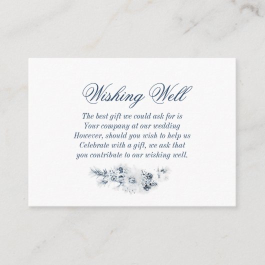 Elegant Blue Floral Wedding Good Informatiekaartje (Voorkant)
