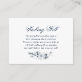 Elegant Blue Floral Wedding Good Informatiekaartje