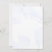 Elegant Blue Floral Wedding Invitation Kaart (Achterkant)