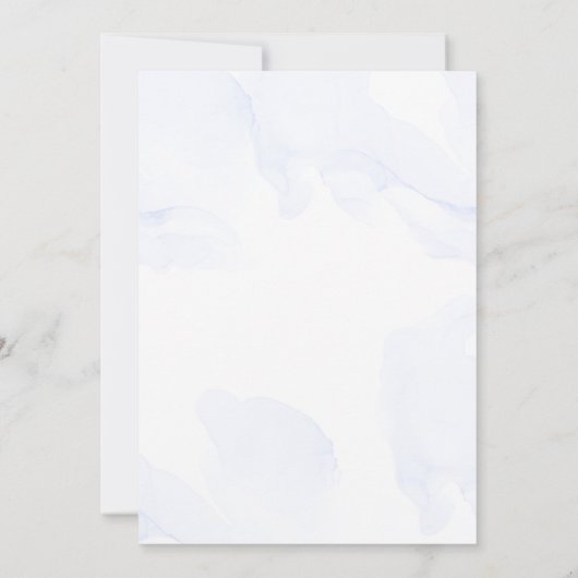 Elegant Blue Floral Wedding Invitation Kaart (Achterkant)