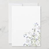 Elegant Blue Floral Wedding Invitation Kaart (Achterkant)