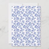 Elegant Blue Floral Wedding Invitation Save The Date (Achterkant)