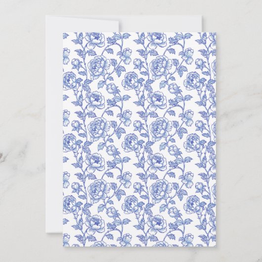 Elegant Blue Floral Wedding Invitation Save The Date (Achterkant)