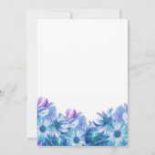 Elegant Blue Floral Wedding Kaart (Achterkant)