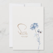 Elegant Blue Floral Wedding Kaart (Voorkant)