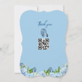 Elegant Blue Floral Wedding Kaart (Achterkant)