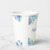 Elegant Blue Floral Wedding  Papieren Bekers (Rechts)