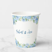 Elegant Blue Floral Wedding  Papieren Bekers (Voorkant)