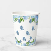 Elegant Blue Floral Wedding Papieren Bekers (Achterkant)