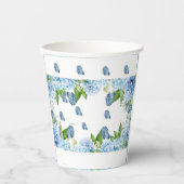 Elegant Blue Floral Wedding Papieren Bekers (Voorkant)