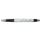 Elegant Blue Floral Wedding Pen (Voorkant)