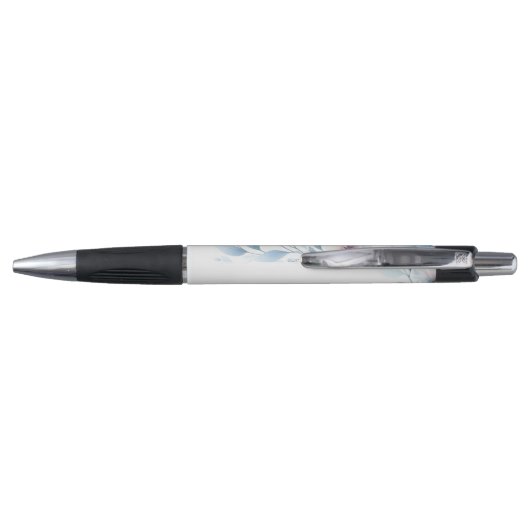 Elegant Blue Floral Wedding Pen (Achterkant)