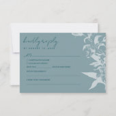 Elegant Blue Floral Wedding RSVP Card (Voorkant)