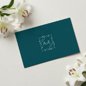 Elegant Blue Floral Wedding RSVP Card Kaartje