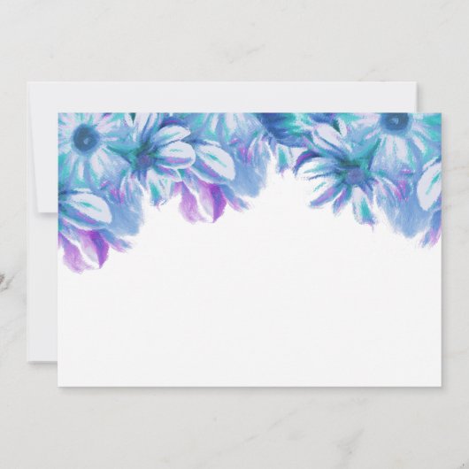 Elegant Blue Floral Wedding Save the Date (Achterkant)