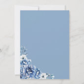 Elegant Blue Floral Wedding Save the Date Kaart (Achterkant)