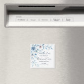Elegant Blue Floral Wedding Save the Date Magnet (Insitu (Vaatwasser))