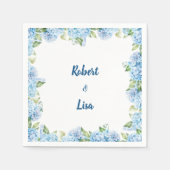 Elegant Blue Floral Wedding  Servet (Voorkant)