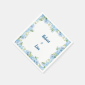 Elegant Blue Floral Wedding  Servet (Hoek)