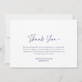 Elegant Blue Floral Wedding Thank You Card Bedankkaart (Achterkant)