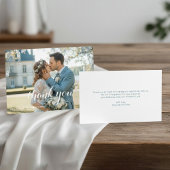 Elegant Blue Floral Wedding Thank You Card RSVP Kaartje