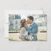 Elegant Blue Floral Wedding Thank You Card RSVP Kaartje (Voorkant)