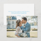 Elegant Blue Floral Wedding Thank You Card RSVP Kaartje (Voorkant / Achterkant)