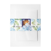 Elegant Blue Floral Wedding  Uitnodigingen Wikkel (Voorkant Voorbeeld)