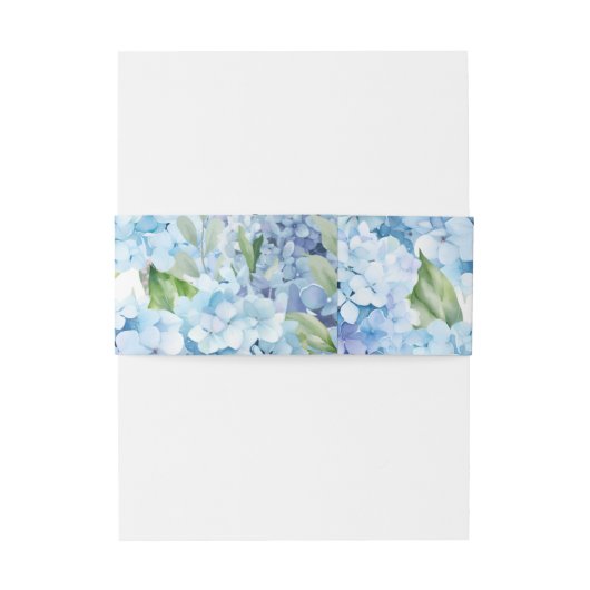 Elegant Blue Floral Wedding  Uitnodigingen Wikkel (Achterkant Voorbeeld)