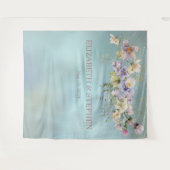 Elegant Blue Floral Wedding Wandkleed (Voorkant (horizontaal))