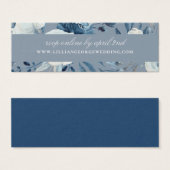 Elegant Blue Floral Wedding Website RSVP Mini Visitekaartjes (Voorkant /achterkant)