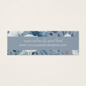 Elegant Blue Floral Wedding Website RSVP Mini Visitekaartjes (Voorkant)