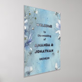 Elegant Blue Floral Wedding Welcome Folie Sign Folie Afdrukken (Laagn)
