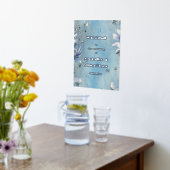 Elegant Blue Floral Wedding Welcome Folie Sign Folie Afdrukken (Laag (Keuken))