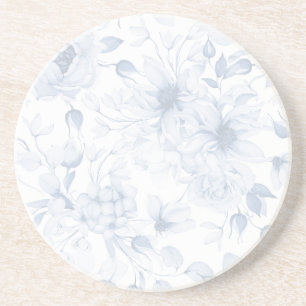 Elegant Blue Floral Wedding Zandsteen Onderzetter