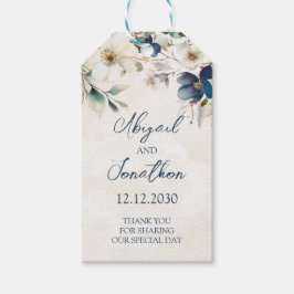 Elegant Blue Floral Winter Wedding Cadeaulabel