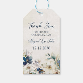 Elegant Blue Floral Winter Wedding Cadeaulabel