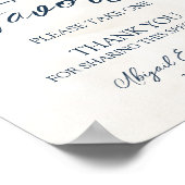 Elegant Blue Floral Winter Wedding Favors Sign Poster (Hoek)