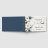 Elegant Blue Floral Winter Wedding Gastenboek (Volledig)