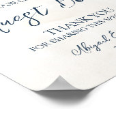 Elegant Blue Floral Winter Wedding Guest Book Sign Poster (Hoek)