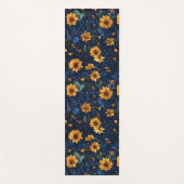 Elegant Blue Floral Yogamat (Voorkant)