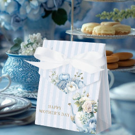 Elegant Blue Florat Vintage Teapot Gift Favor Box Bedankdoosjes