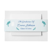 Elegant Blue Flower Afstuderen gepersonaliseerd Uitnodigingen Wikkel (Voorkant Voorbeeld)