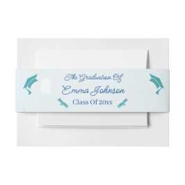 Elegant Blue Flower Afstuderen gepersonaliseerd Uitnodigingen Wikkel